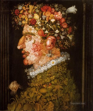 フラワーズ Painting - 春 2 ジュゼッペ アルチンボルドの古典的な花